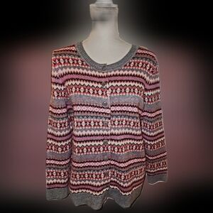 Talbots Cottagecore wool knit cardigan